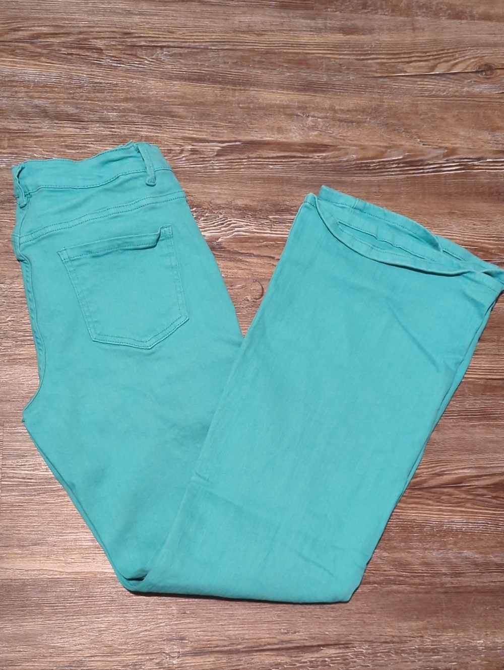 Women's Teal Flare Jeans - Stretch High-Rise Flare